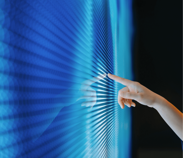 Image of hand using a digital screen