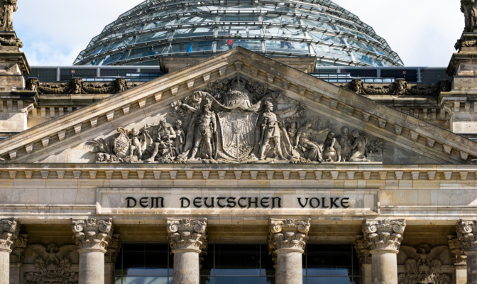 Reichstag Building With The Inscription "Dem Deutschen Volke"