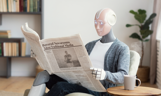 Robot Reads Newspaper